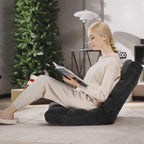 Adjustable 14-Position Floor Chair, Padded Gaming Sofa Chair, Transformable Folding Sleeper Lounge, High Back Lazy Sofa, Great for Reading, Gaming, Meditation (Black)