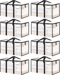 ukeetap 8 Pack Extra Large Clothes Storage Bins with Lids, Clear