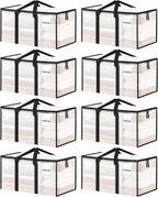 ukeetap 8 Pack Extra Large Clothes Storage Bins with Lids, Clear