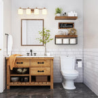QEEIG ‎Bathroom Shelves with Decor Sign (Brown, 15.7")