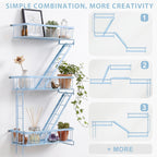 Fire Escape Wall Shelf, NYC Wall Decorative Floating Shelves, Sky Blue