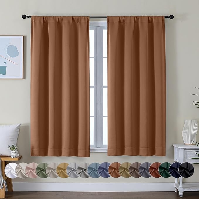 Simplebrand Ava Sun Baked Short Blackout Curtains by Simplebrand
