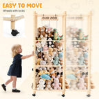 Stuffed Animal Storage Organizer with Wheels, Plush Storage Cage