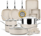 GRANITESTONE Ceraluxe 20Pc Pots and Pans Set Non Stick Ceramic Cookware Set