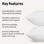 Amazon Basics Square Hypoallergenic Pillow Insert, Sofa Bed Couch Decorative - Image 2