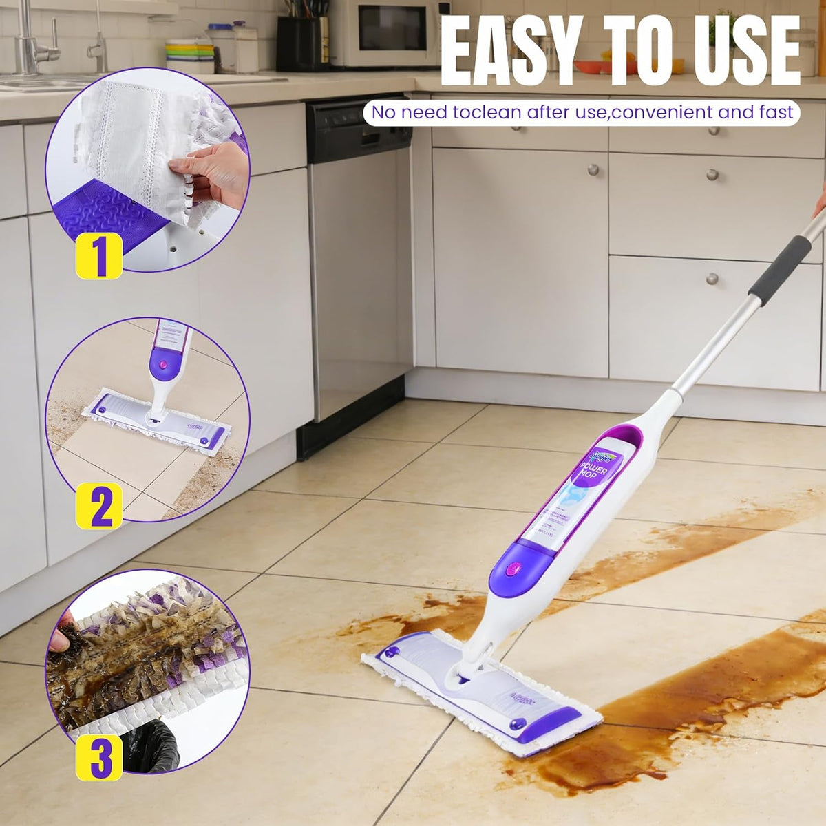 24 Pcs Power Mop Pads Refills for Swiffer PowerMop — Affordable Disposable Wet Mop Replacement Pads that Work Like the Name Brand for Less