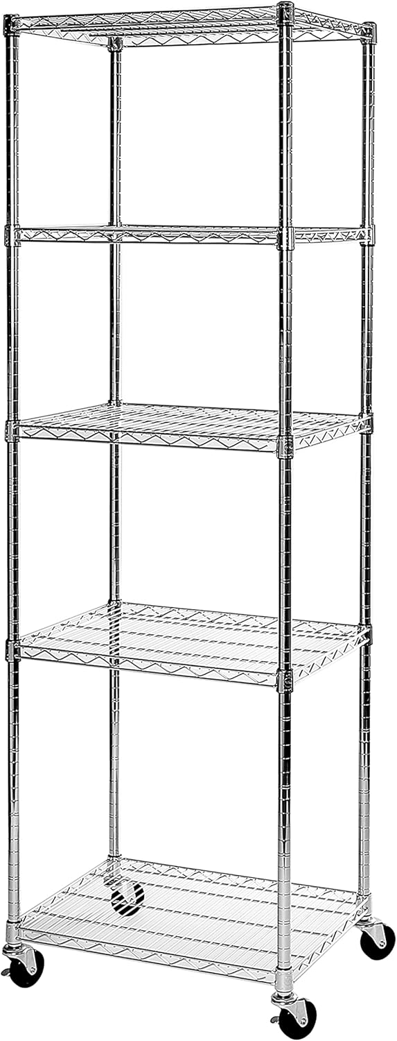 UltraDurable 5-Tier NSF Wire Shelving Unit, 24"W x 18"D x 75"H