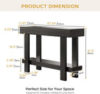 Console Table for Entryway, 47.2" Narrow Farmhouse Sofa Table Black