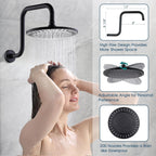BRIGHT SHOWERS Shower Faucet Set, Shower Head System with Rainfall Shower Head and Handheld Showerhead Combo, Valve and Trim Kit, Complete Shower Fixtures for Bathroom, Oil-Rubbed Bronze