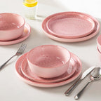 vancasso Reveal 18-Piece Ceramic Dinnerware Set for 6, Plates and Bowls Set