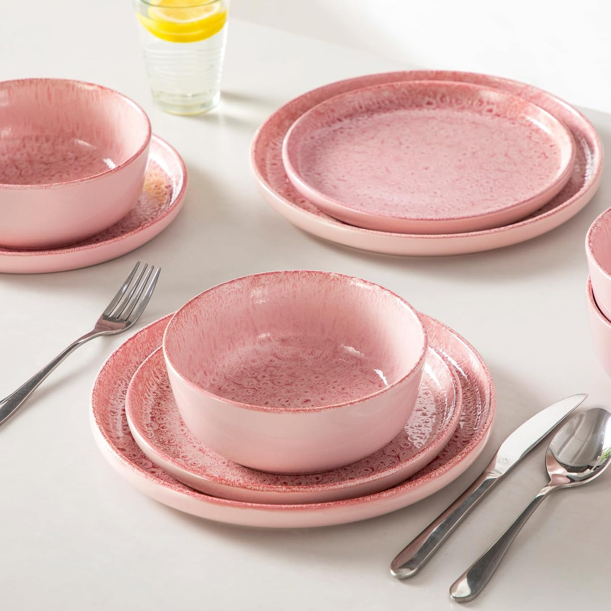 vancasso Reveal 18-Piece Ceramic Dinnerware Set for 6, Plates and Bowls Set