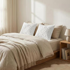 decorUhome Throw Pillow Covers 16x16 Inch Set of 2, Soft Plush Faux Wool White - Image 5
