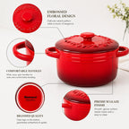 Mini Cocotte 16oz Ceramic Casserole Dishes with Handles & Lid,Set of 4 Oven Microwave Dishwasher Safe Ramekins