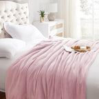 Fleece Blanket Twin Size Pink Lightweight Super Soft Cozy Luxury Bed Blanket - Image 3