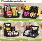 Potato and Onion Storage Bin, Stackable Bamboo Pantry Storage Organizer