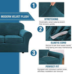 H.VERSAILTEX High Stretch Sofa Slipcover 4 Piece Cover Velvet Furniture - Image 3