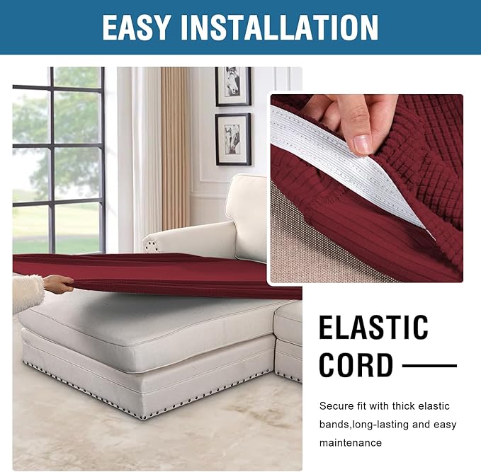 H.VERSAILTEX Super Stretch Individual Chaise Cover Sectional Couch Covers - Image 5