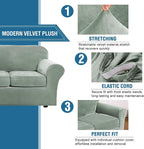 H.VERSAILTEX Real Velvet Plush 3 Piece Stretch Sofa Covers Couch Covers - Image 3