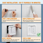 in-Wall TV Cable Management Kit with Recessed Outlet Box & Brush Wall Plate