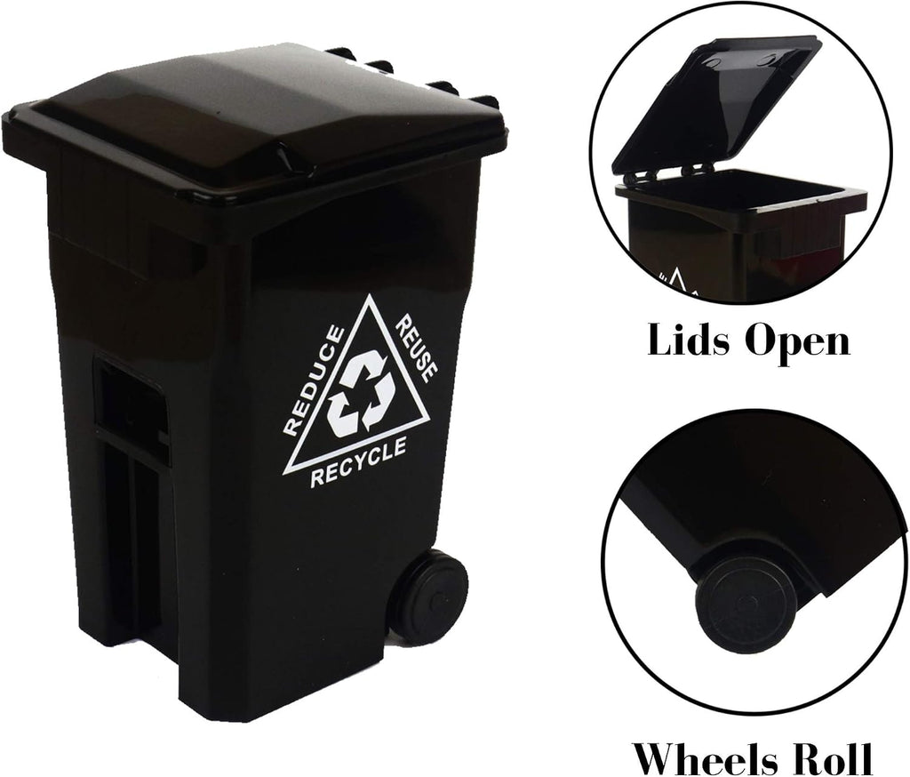 Mini Trash Can Pencil Holder for Desks, Black/Orange