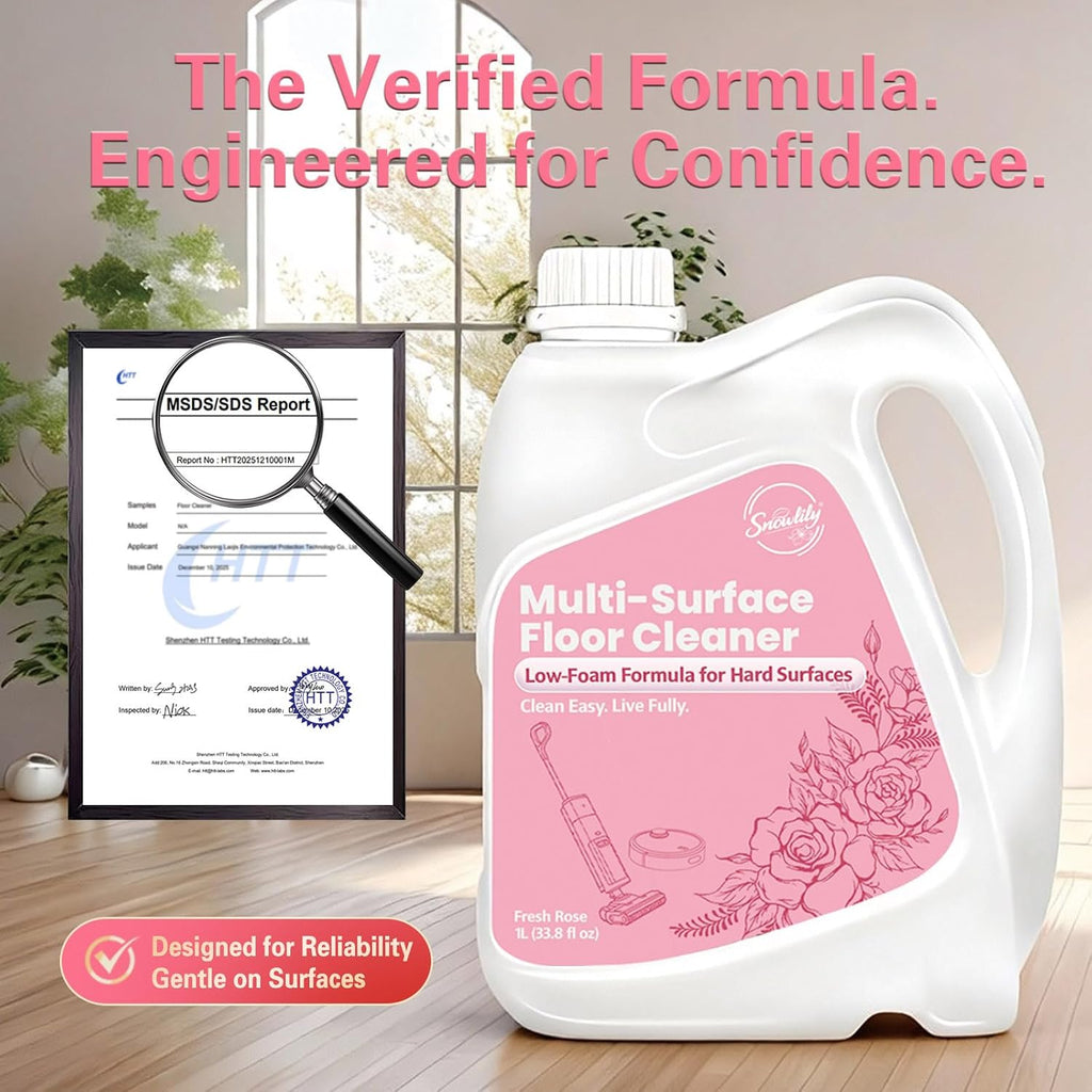 Snowlily Floor Cleaning Solution Compatible with Dreame 33.8 Fl Oz rose