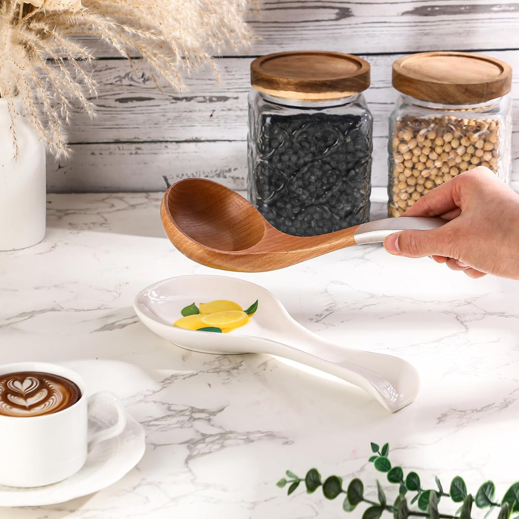 Ceramic Lemon Spoon Rest for Stove, Kitchen Counter and Coffee Bar