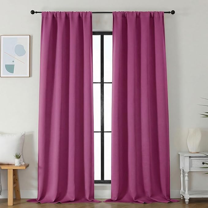 Simplebrand Ava Hot Pink Blackout Curtains by Simplebrand