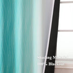 Estelar Textiler Grayish White and Teal Blackout Curtains - Image 5
