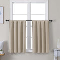 Simplebrand Ava Biscotti Beige Short 36 Inches Blackout Curtain 2 Panels Set by Simplebrand
