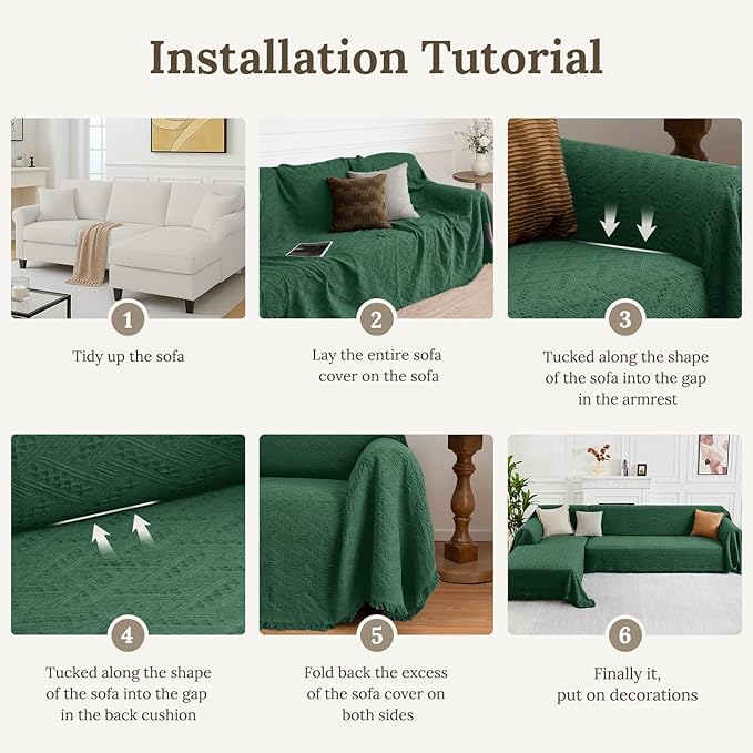 HOMERILLA Christmas Couch Covers, Sectional Couch Covers L Shaped Sofa Cover - Image 7