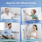 Grab Bars for Bathtubs and Showers,Suction Grab Bars 2 Pack 16.5"