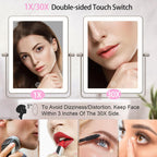 FASCINATE 8.7" 5000mAh Rechargeable Wall Mounted Makeup Mirror (Nickel)