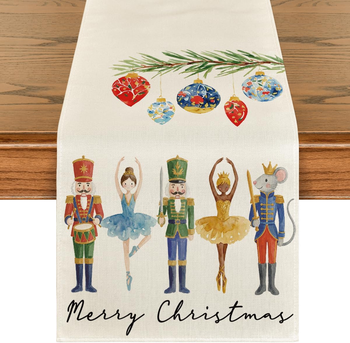 Artoid Mode Nutcracker Christmas Table Runner Home Party Decor 13x108 Inch