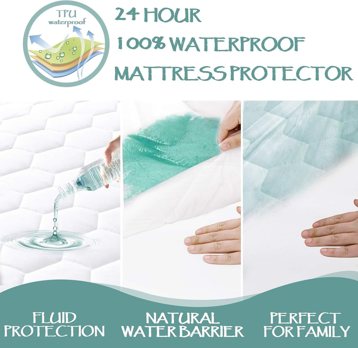 Softhour Twin XL Mattress Protector, Quilted Waterproof Mattress Protector