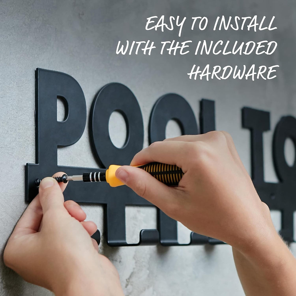 Pool Towel Rack Outdoor with 10 Hooks - 32 Inch Wall Mount - Rust-Proof