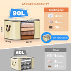 90L Large Storage Bags, 6 Pack Clothes Storage Bins Closet Organizers