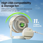 BURLAN Small Desk Fan for Bedroom,Battery Powered Portable Fan Rechargeable