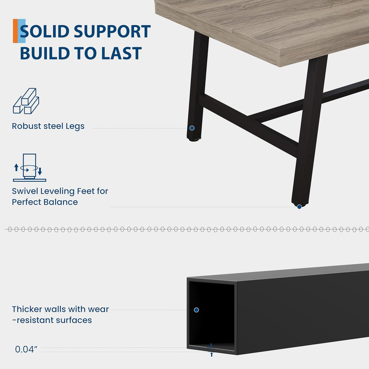 71''Industrial Dining Table for 6-8 People,Large Kitchen Table