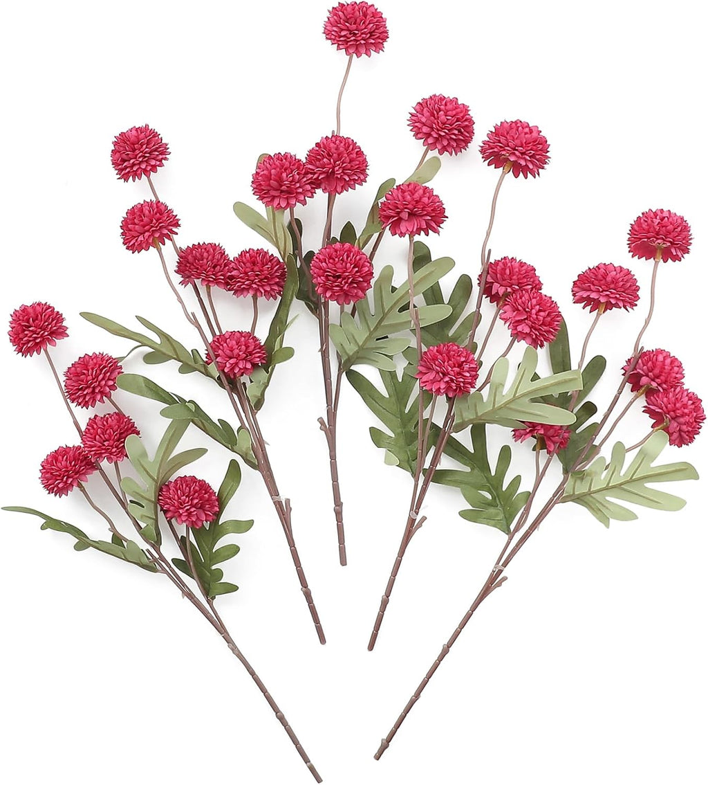 Floroom 5pcs Light Taupe Faux Silk Mums Artificial Flowers, Bulk Fake Small Mini Chrysanthemums with Stems for DIY Wedding Centerpieces Floral Arrangements Vase Fillers Home Decorations