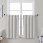 Simplebrand Ava Natural Short 36 Inches Blackout Curtain 2 Panels Set, Half by Simplebrand