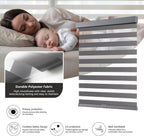 AOSKY Cordless Zebra Blinds for Indoor Windows, 34" W x 72" H, Grey