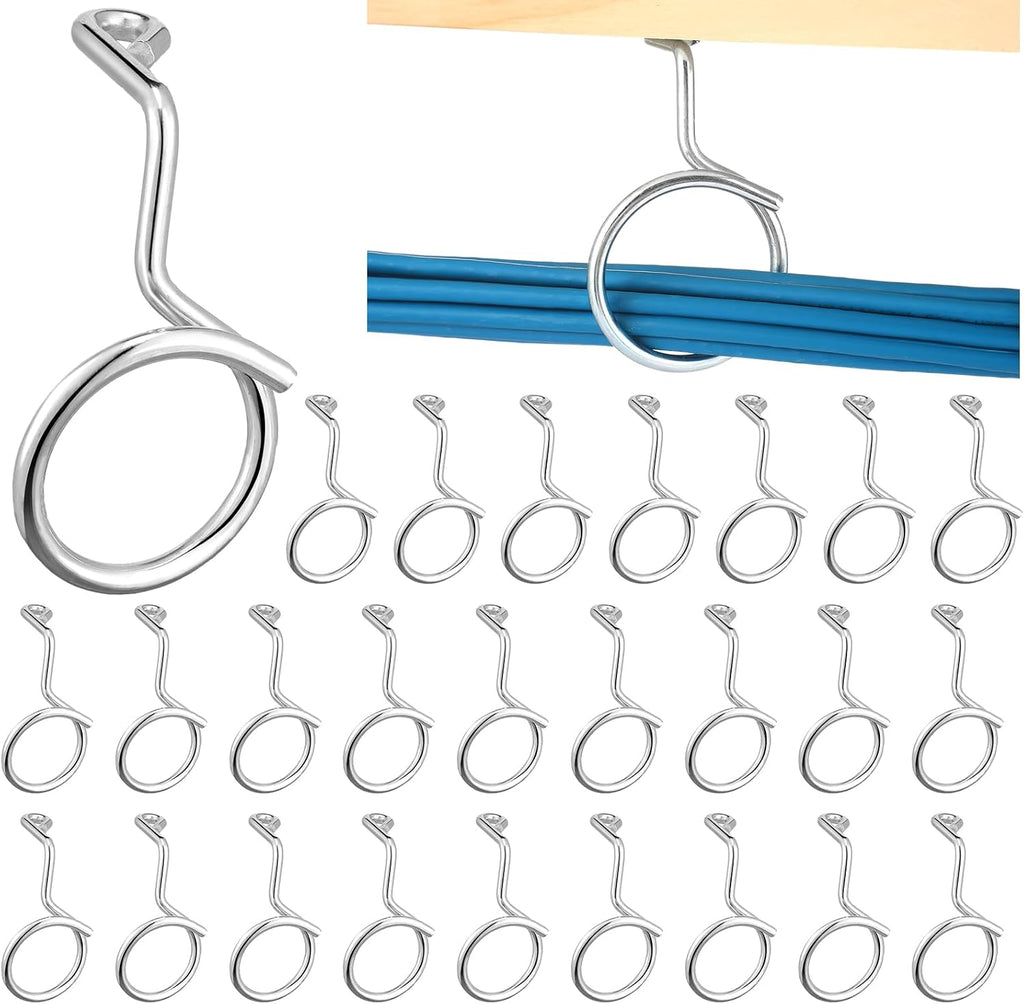 Blulu 25 Pcs Bridle Rings, 2 Inch Low Voltage Wire Cable Rings