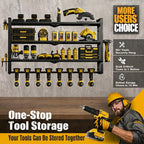 Extra Tall Power Tool Organizer Wall Mount, Drill Holder Storage Rack Shelf