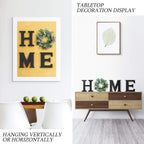 Wooden Home Letters with Wreath Artificial Eucalyptus Modern Decorative Hanging Farmhouse Sign for Living Room & Kitchen - Housewarming & Couple Gifts - Christmas Decoration