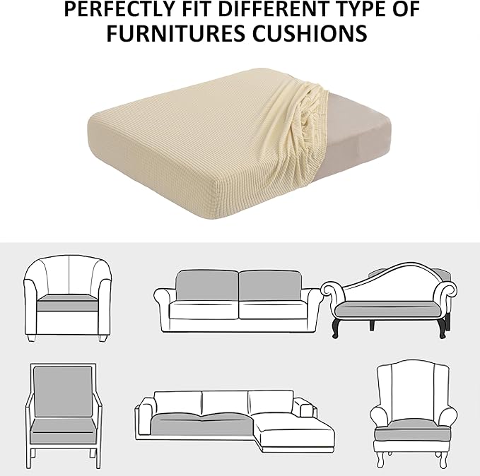 Water Repellent Sofa Cushion Slipcovers, Stretch Couch Cushion Cover - Image 7