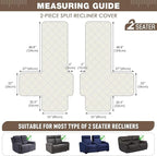 TAOCOCO 100% Waterproof Loveseat Recliner Covers 2 Seater, Split Loveseat Covers - Image 2