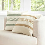 MIULEE Set of 2 Sage Green Boho Decorative Pillow Covers 18x18 Inch Farmhouse - Image 7