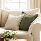 MIULEE Olive Green Corduroy Pillow Covers 16x16 Inch - Image 2