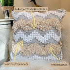 Throw Boho Pillow Cover, 18”x18” Bohemian Moroccan Rustic Decorative Pillows - Image 4