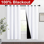NICETOWN White Blackout Curtains 72 inches Long, Full Light Blocking Drapes - Image 2